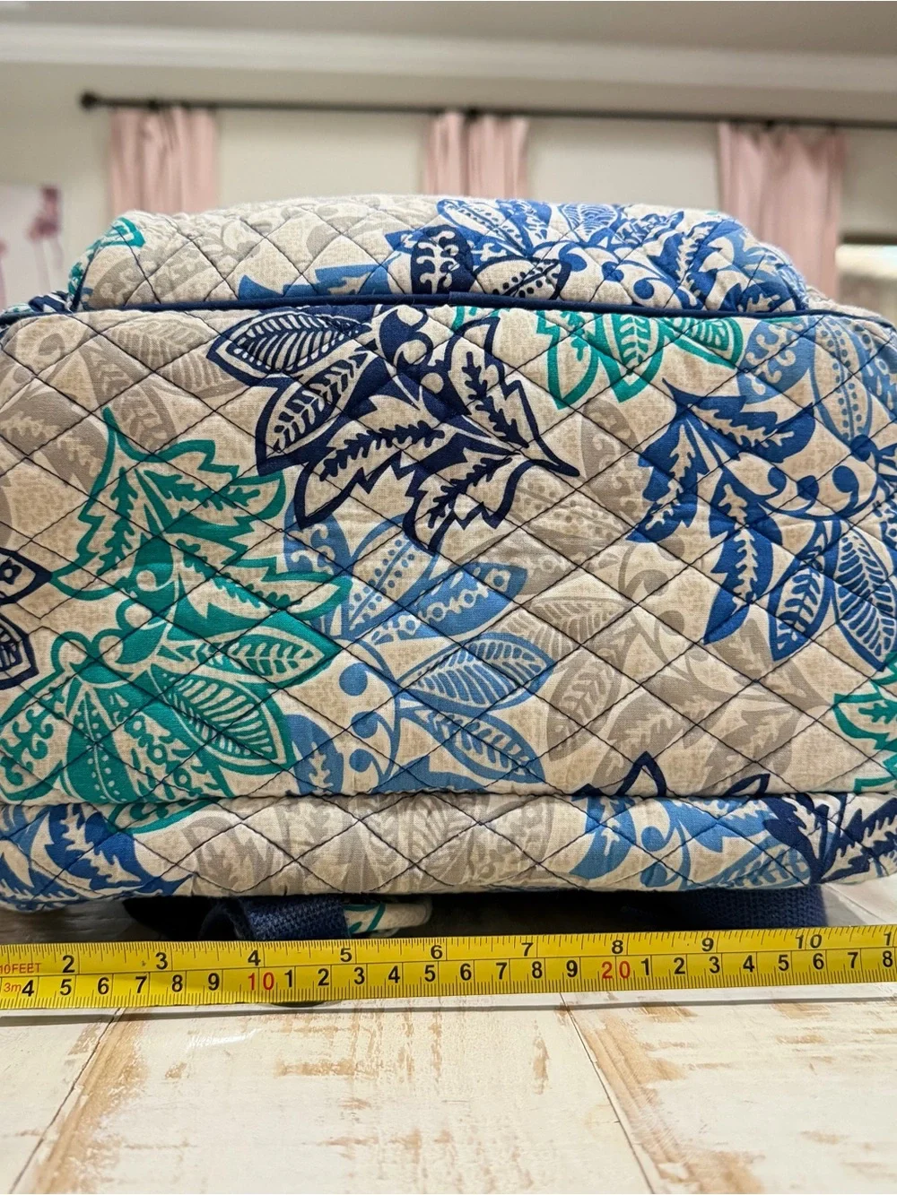 Vera Bradley Backpack Campus Tech Santiago Blue, Teal & Cream Floral Laptop Bag
